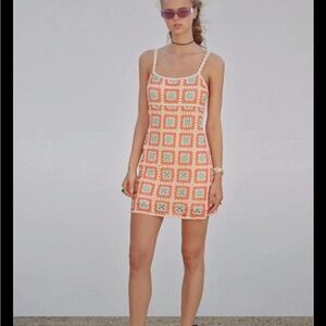 Vibrant Crochet Mini Dress